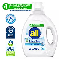 All Liquid Laundry Detergent Free Clear for Sensitive Skin 73 fl oz