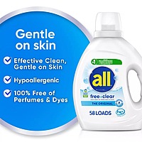 All Liquid Laundry Detergent Free Clear for Sensitive Skin 73 fl oz