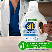 All Liquid Laundry Detergent Free Clear for Sensitive Skin 73 fl oz