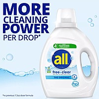 All Liquid Laundry Detergent Free Clear for Sensitive Skin 73 fl oz