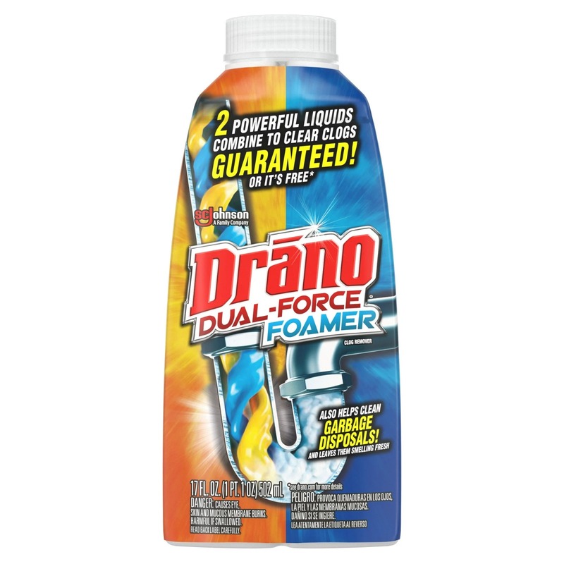 Drano Dual-Force Foamer Drain Clog Remover, 17 oz