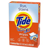 Tide To Go No Scent Stain Remover Wipes - 10 Count