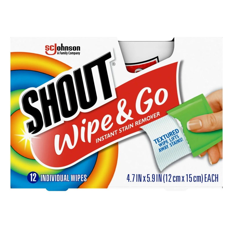 Shout Wipe & Go, Laundry Instant Stain Remover, 12 Wipes