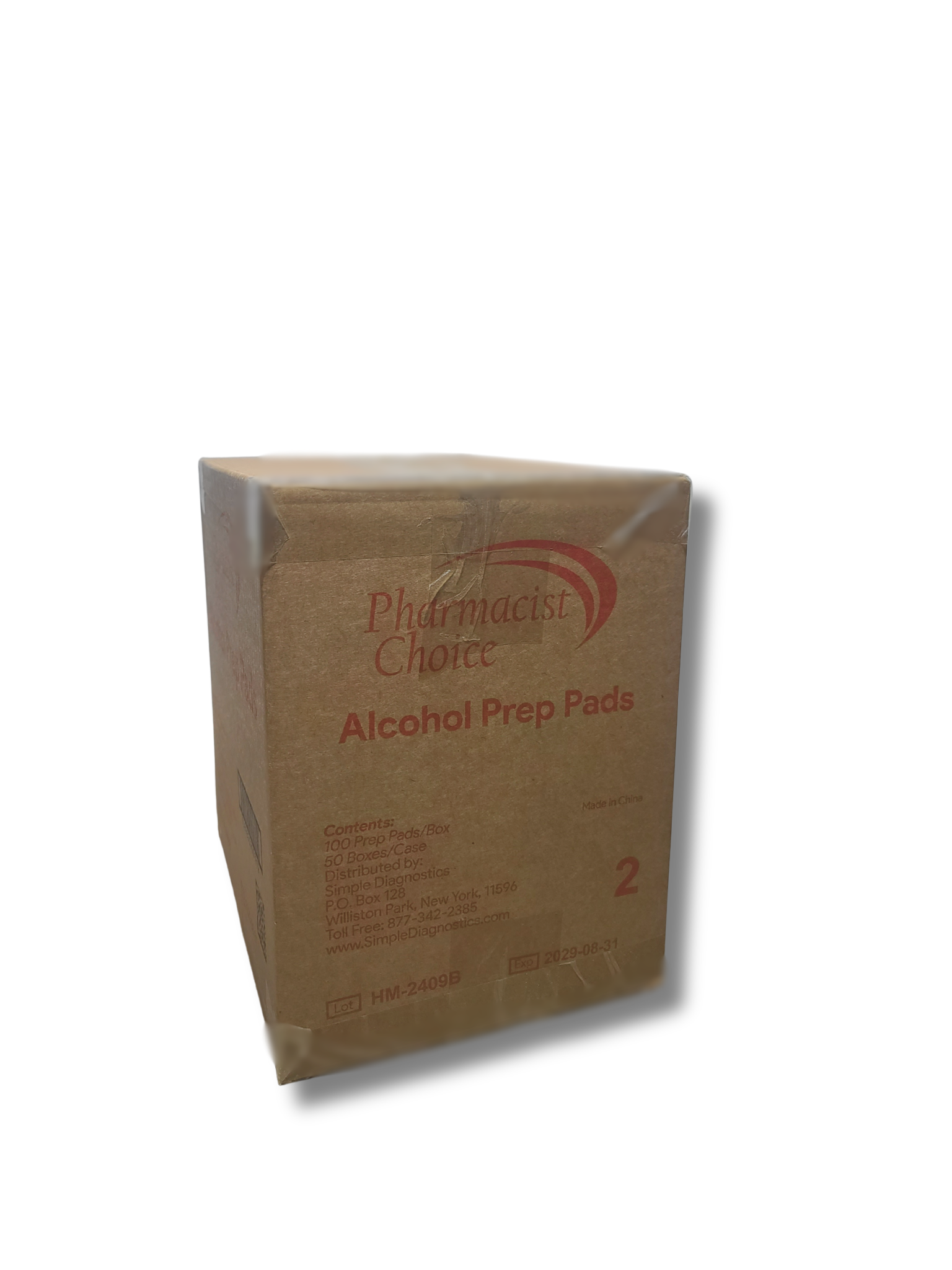 Pharmacist Choice Alcohol Prep Pads 100 CT - CASE - 50/CS