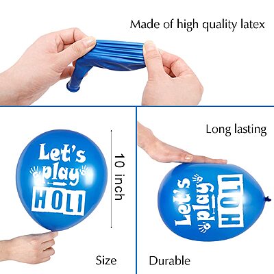 Amazkart Printed Holi Balloons – 30 Pcs
