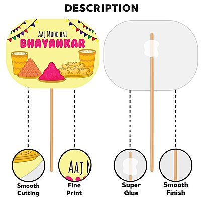 Amazkart Holi Decoration Combo (Set Of 8 Pcs)-1 Pc It's My First Banner, 7 Photobooth Props