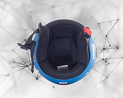 OZONE OPAL MATT BLUE C/V (520 MM)-KIDS HELMET