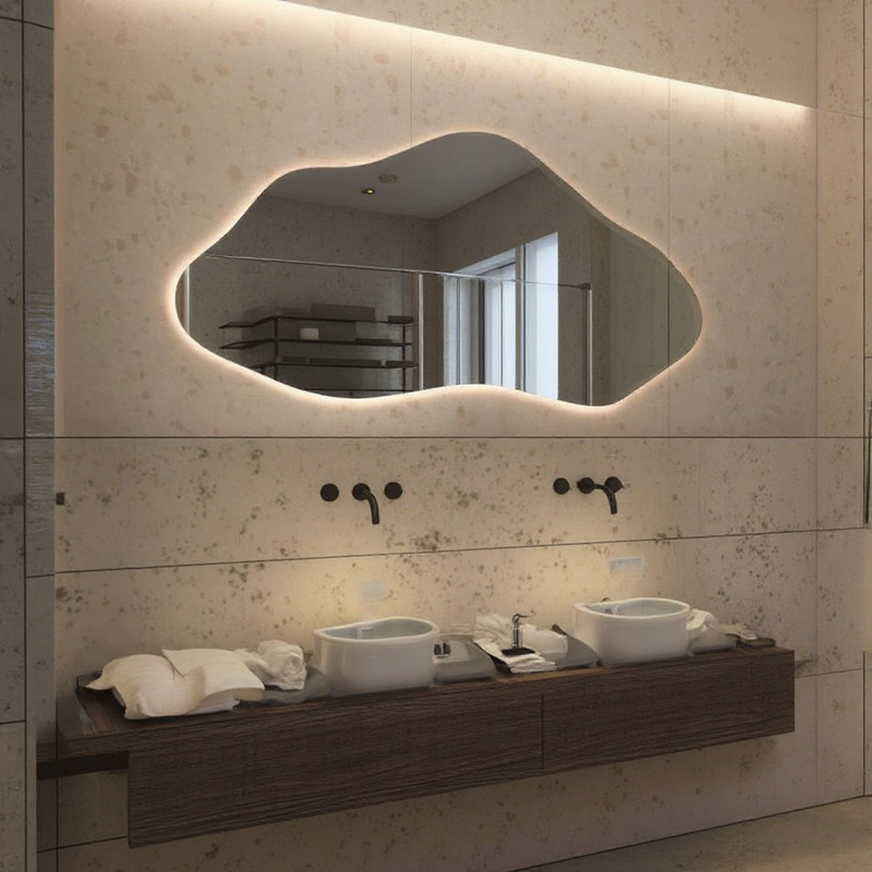 Glass frame with LED flat mirror(30*60 INCH)