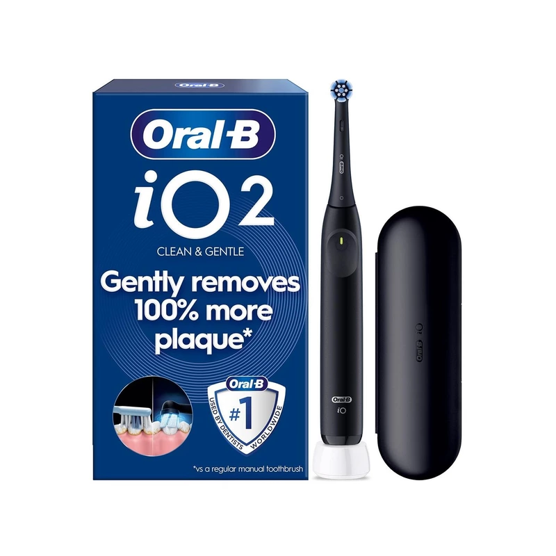 ORAL-B iO2 NIGHT BLACK ELECTRIC TOOTHBRUSH + TRAVEL CASE