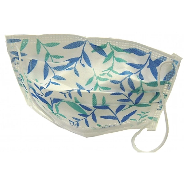 N'SURE PATTERN MASK LEAFS BLUE