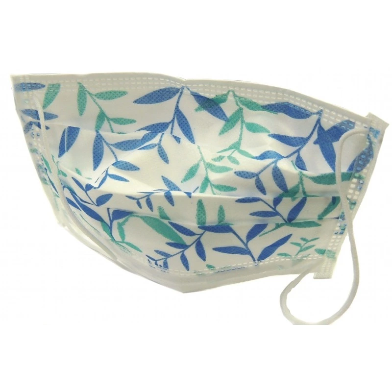 N'SURE PATTERN MASK LEAFS BLUE