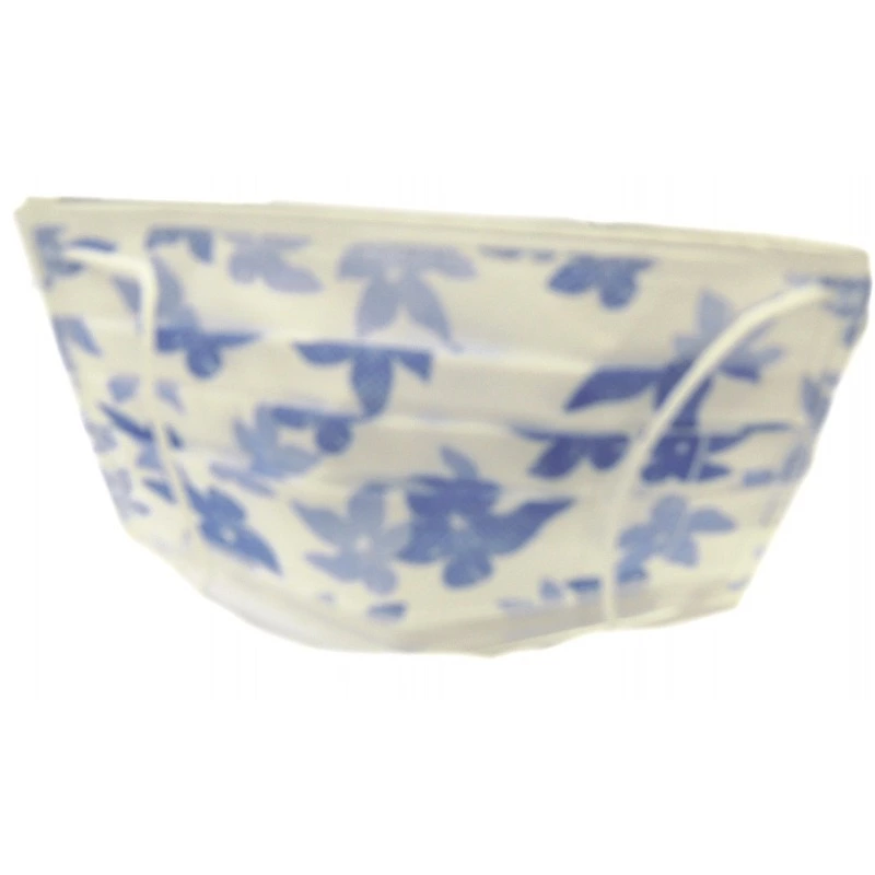 N'SURE PATTERN MASK FLOWER BLUE (50/PK)