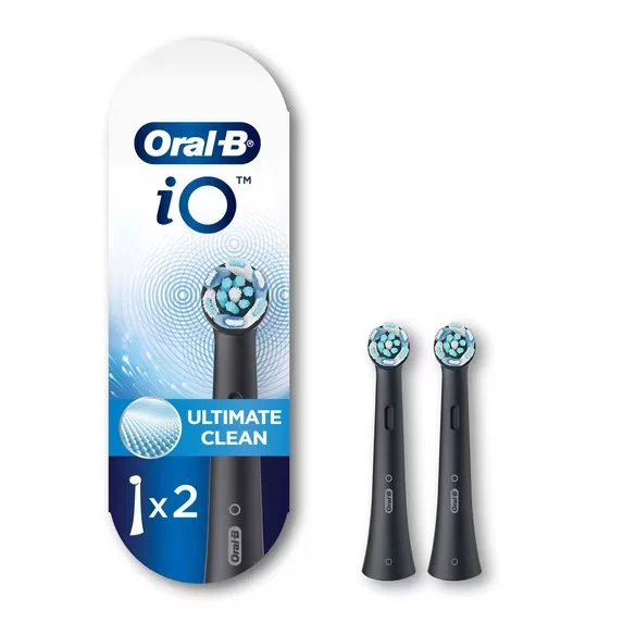 ORAL-B iO ULTIMATE CLEAN BLACK TOOTHBRUSH HEADS- PACK OF 2 COUNTS