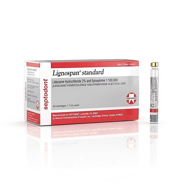 Septodont Lignospan Standard Lidocaine HCI 2% & EPI 1:100,000 1.7ml 50/bx RX