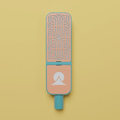 Ohma Ribbon / Motif / Teal / Apricot