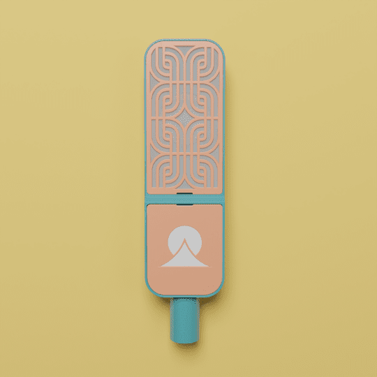 Ohma Ribbon / Motif / Teal / Apricot