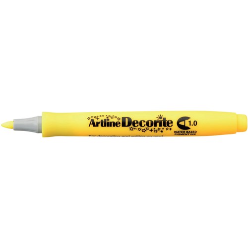 Artline Decorite Standard Markers Bullet 1.0mm Yellow Box  Of 12