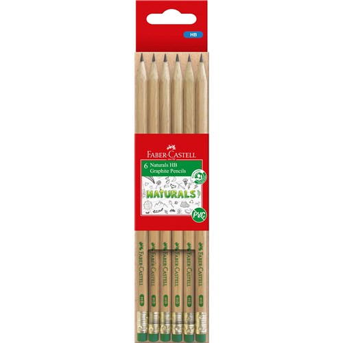 Faber Castell Graphite Pencil Naturals HB Pack of 6
