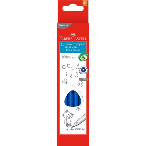 Faber Castell Junior Triangular Graphite Pencil 2B Pack  of 12