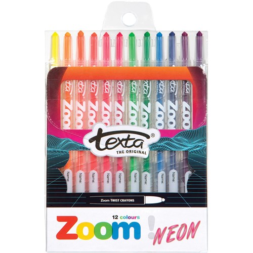 Texta Zoom Twist Crayons Neon Colours Pack  Of 12