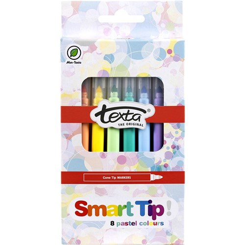 Texta Smart Tip Colouring In Markers Pastel Assorted Pack  Of 8