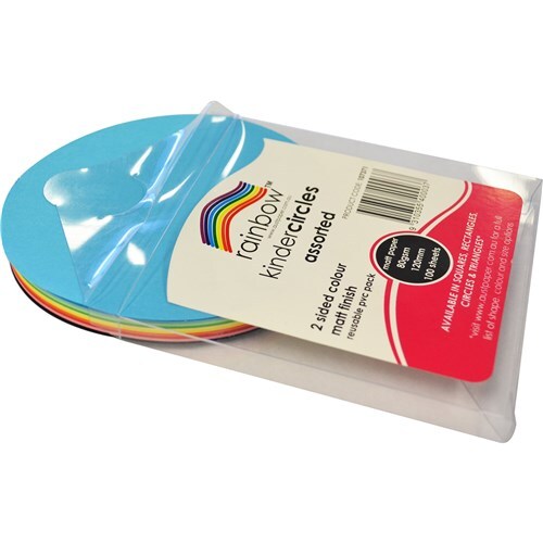 Rainbow Kinder Circles Matte 120mm 80gsm Assorted Pack  Of 100