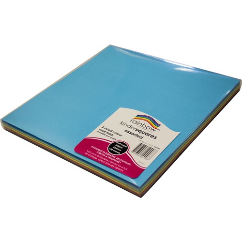 Rainbow Kinder Squares Matte 254mm 80gsm Assorted Pack  Of 120