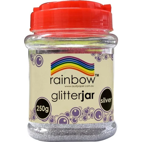 Rainbow Glitter Jar Silver 250G