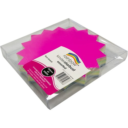 Rainbow Kinder Starburst Fluro 205mm 300gsm Assorted Pack  Of 60