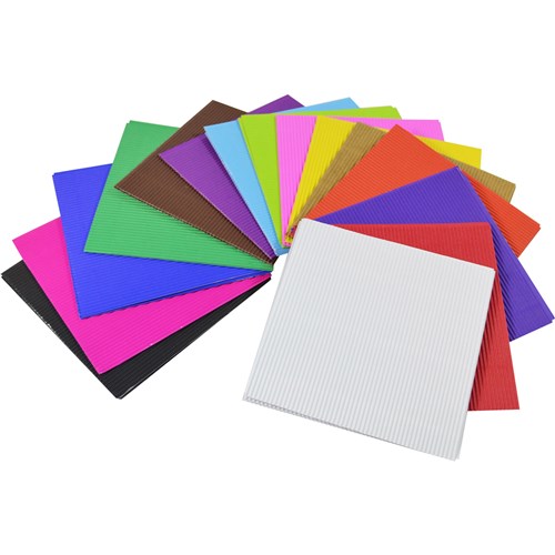 Rainbow Kinder Squares 180mm Corrugated Assorted Pack  Of 50