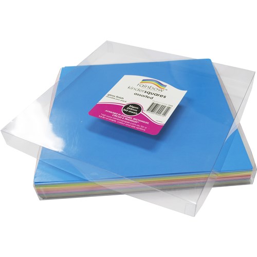 Rainbow Kinder Squares Gloss 254mm 84gsm Assorted Pack  Of 360