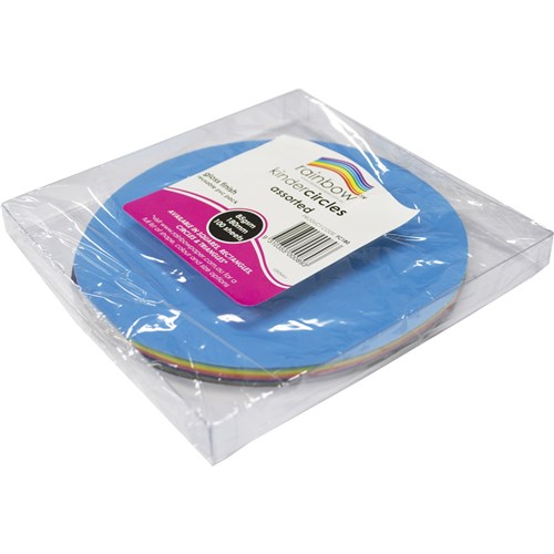 Rainbow Kinder Circles Gloss 180mm 84gsm Assorted Pack  Of 100