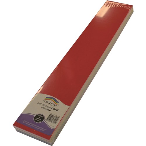 Rainbow Sentence Card 640 x 102mm 300gsm Assorted 100 Sheets