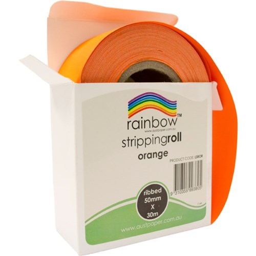 Rainbow Stripping Roll Ribbed 50mm x 30m Orange