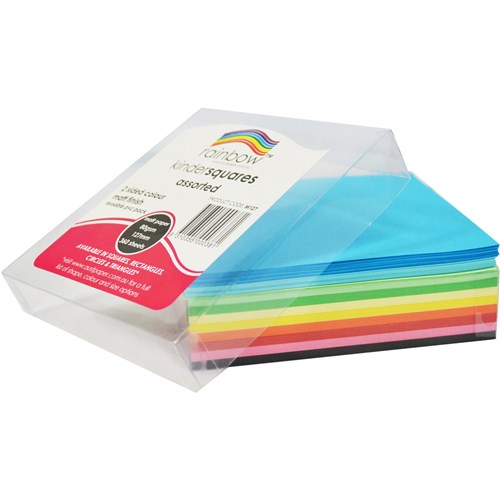 Rainbow Kinder Squares Matte 127mm 80gsm Assorted Pack  Of 360