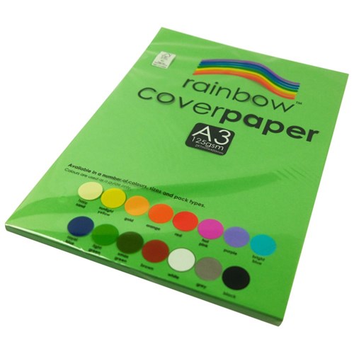 Rainbow Cover Paper A3 125gsm Light Green 100 Sheets