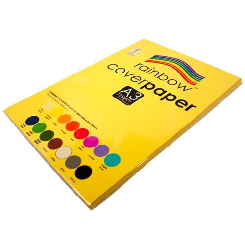 Rainbow Cover Paper A3 125gsm Sunlight Yellow 100 Sheets