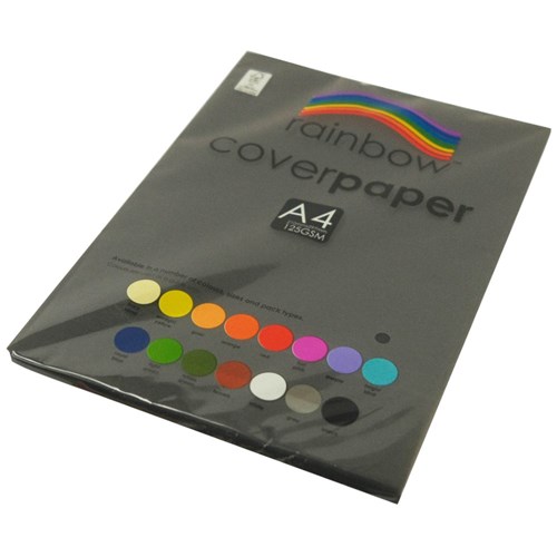 Rainbow Cover Paper A4 125gsm Black 100 Sheets