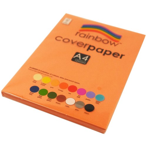 Rainbow Cover Paper A4 125gsm Saffron Orange 100 Sheets