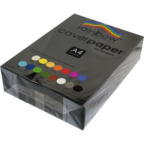 Rainbow Cover Paper A4 125gsm Black 500 Sheets