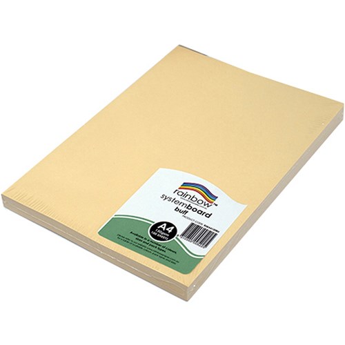 Rainbow System Board A4 150gsm Buff 100 Sheets