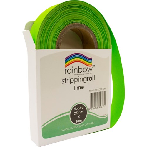 Rainbow Stripping Roll Ribbed 25mm x 30m Lime