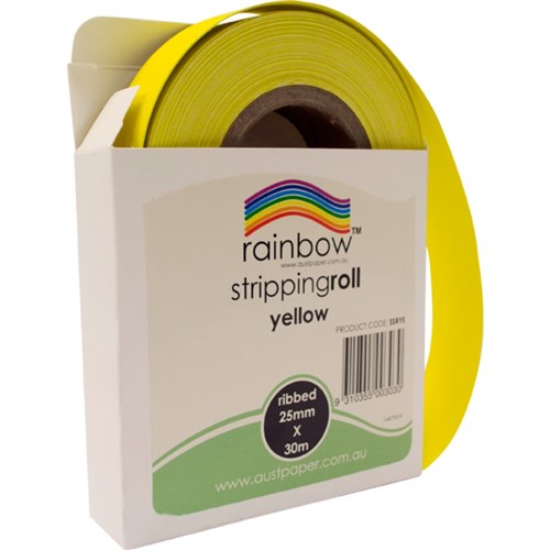 Rainbow Stripping Roll Ribbed 25mm x 30m Yellow