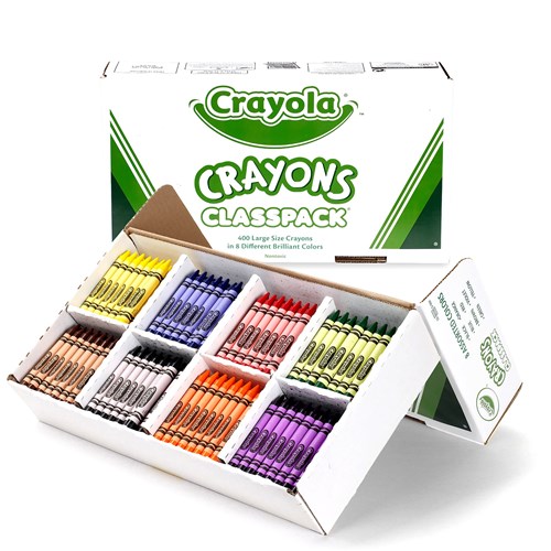 Crayola Crayons Large Washable 101x11mm ClassPack  8 Colours Assorted Pack  of 400