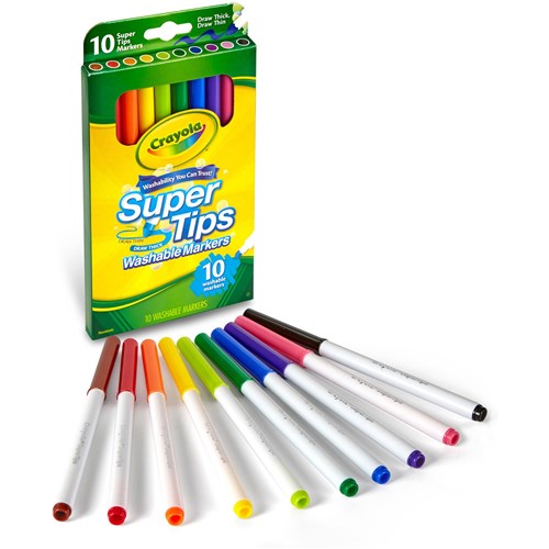 Crayola Super Tips Washable Markers Assorted Pack  Of 10