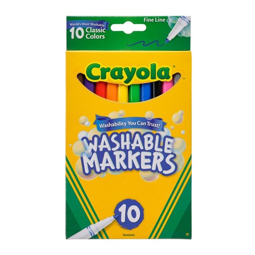 Crayola Washable Fineline Markers Assorted Classic Colours Pack of 10
