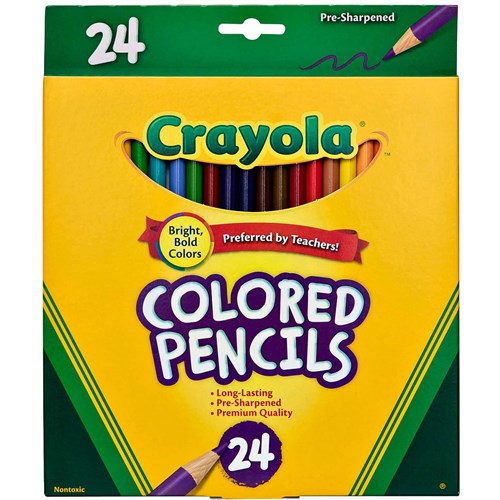 Crayola Coloured Pencils Full Size Regular Assorted Pack  of 24