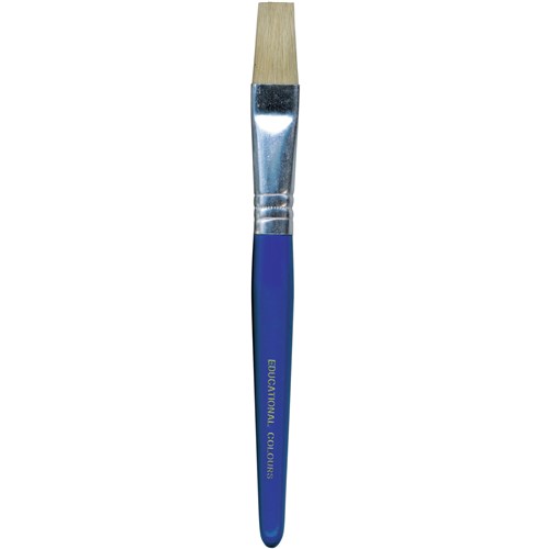 EC Stubby Paint Brushes Flat Hogs Hair Bristle Pack  of 12