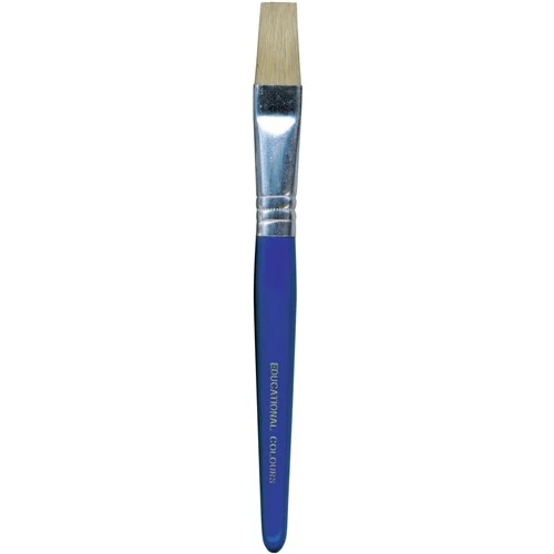 EC Stubby Paint Brushes Flat Hogs Hair Bristle Pack of 12