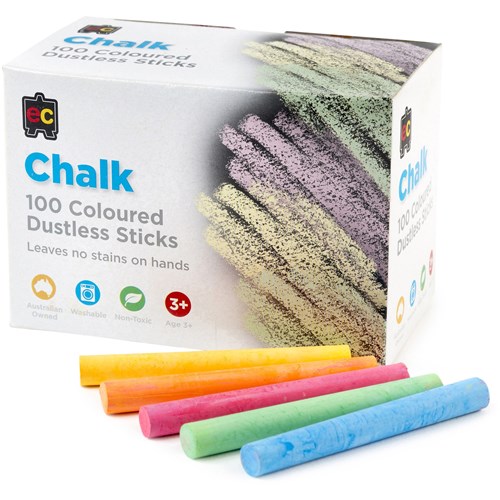 EC Chalk Coloured Dustless Box  of 100